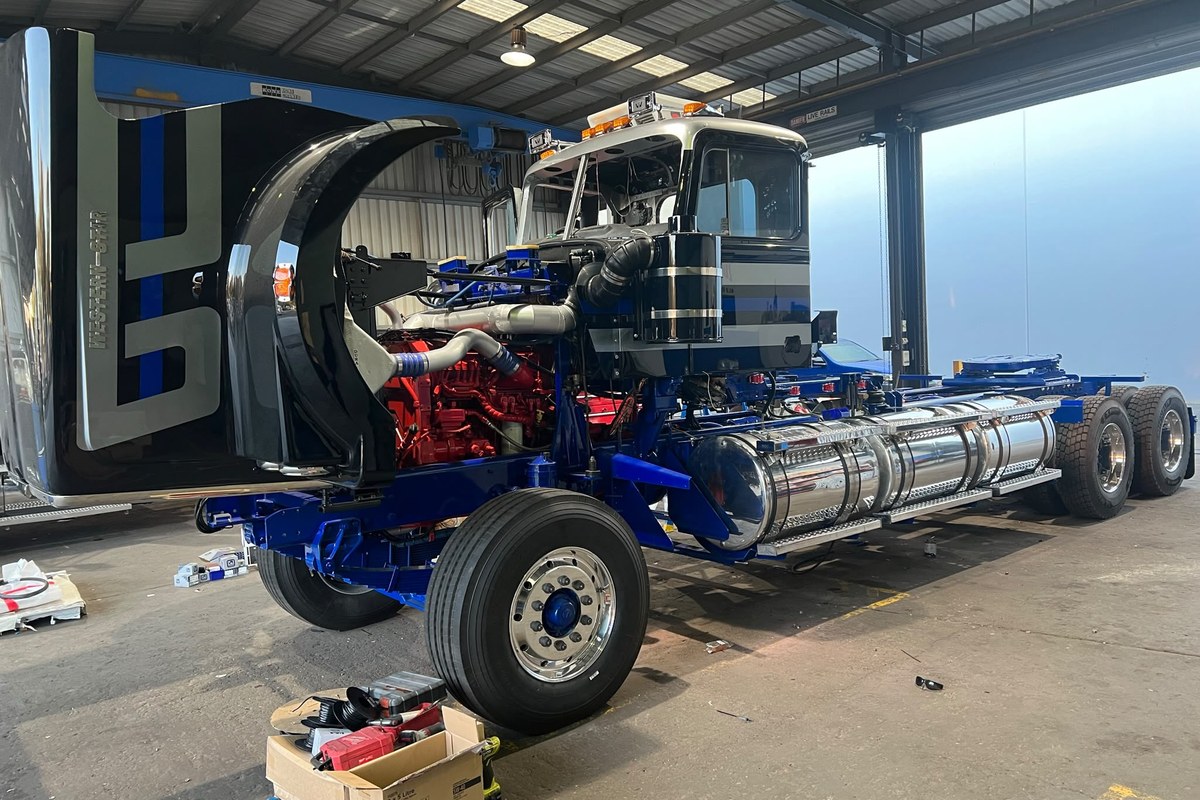 Engine bay and chassis side view