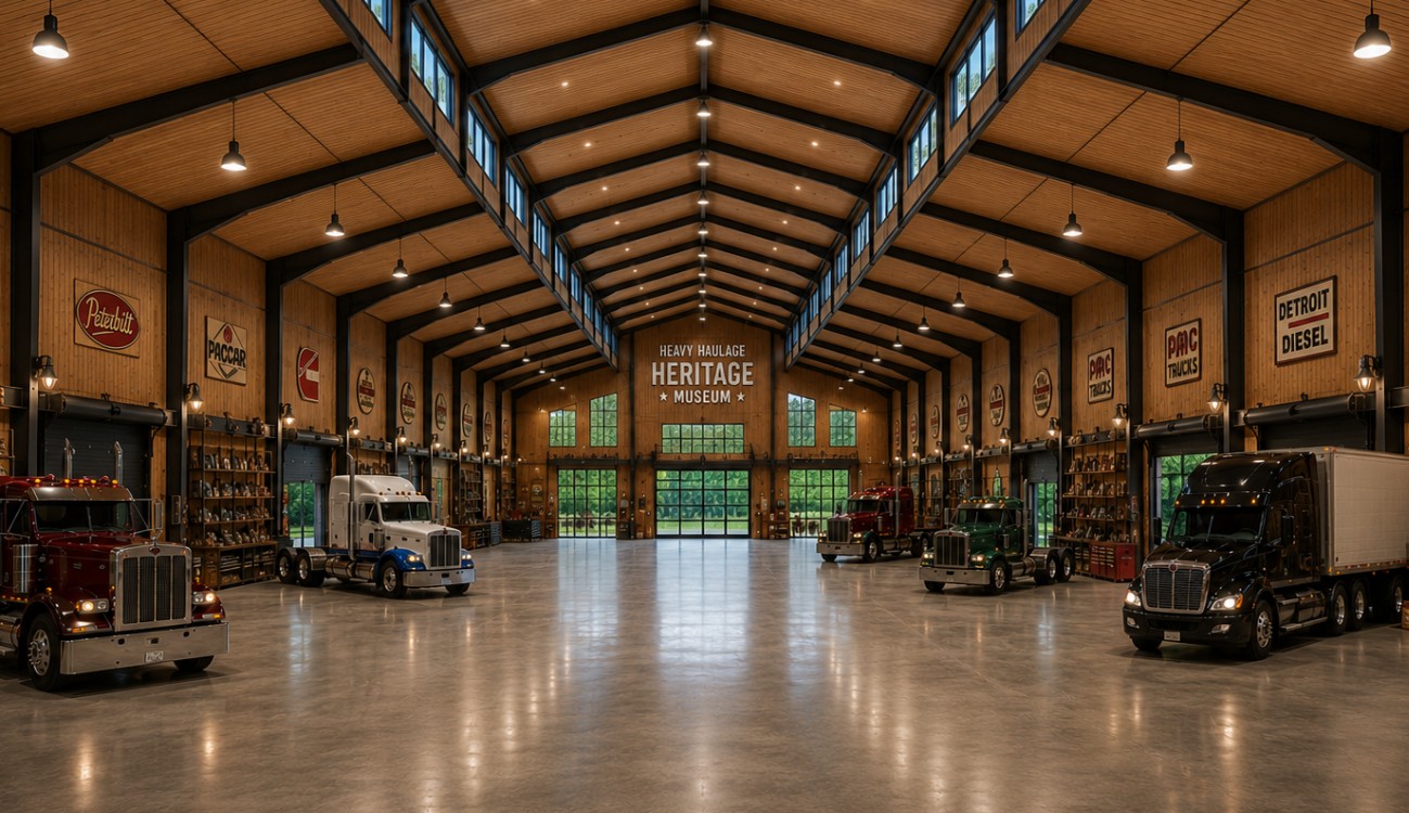 Museum interior display hall render