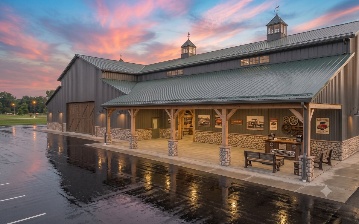 Covered outdoor display area render
